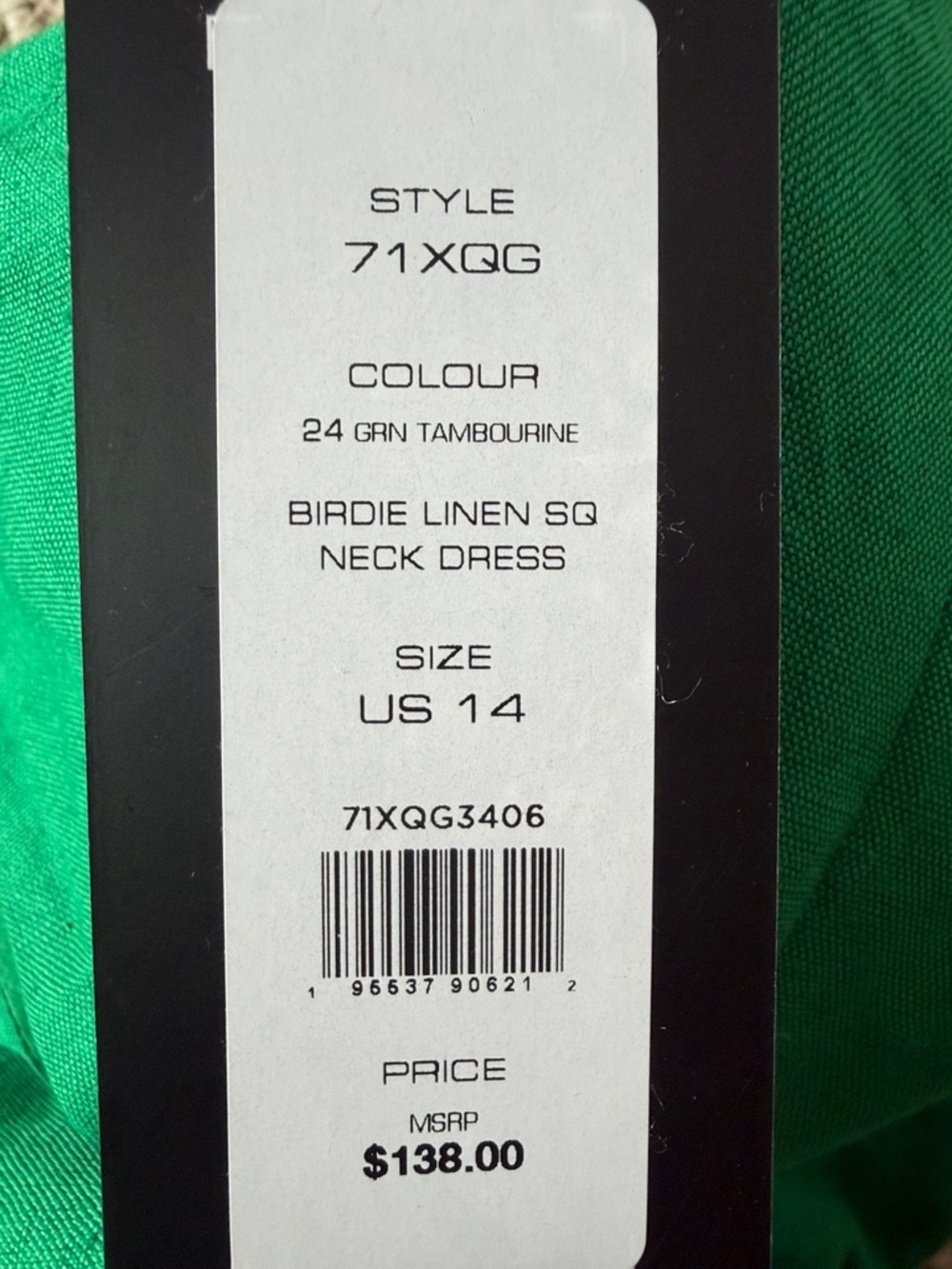 NWT French Connection Birdie Linen Square Neck Dress - Picture 5 of 5